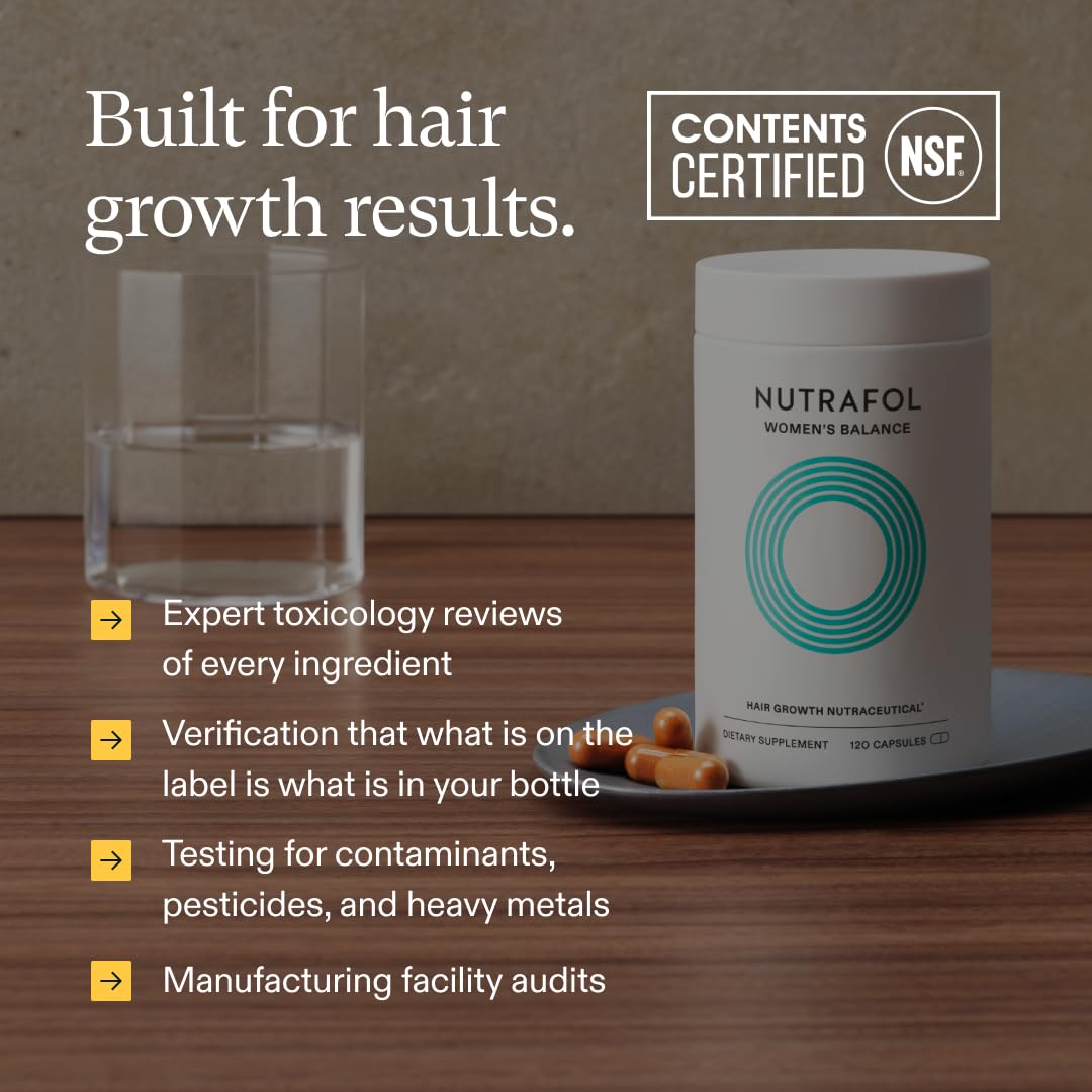 Nutrafol Nutrafol Women's Balance Hair Growth Supplements, for Women 45 Years and Older, Clinically Proven for Visibly Thicker Hair and Scalp Coverage, Dermatologist Recommended - 3 Month Supply, Pack of 3